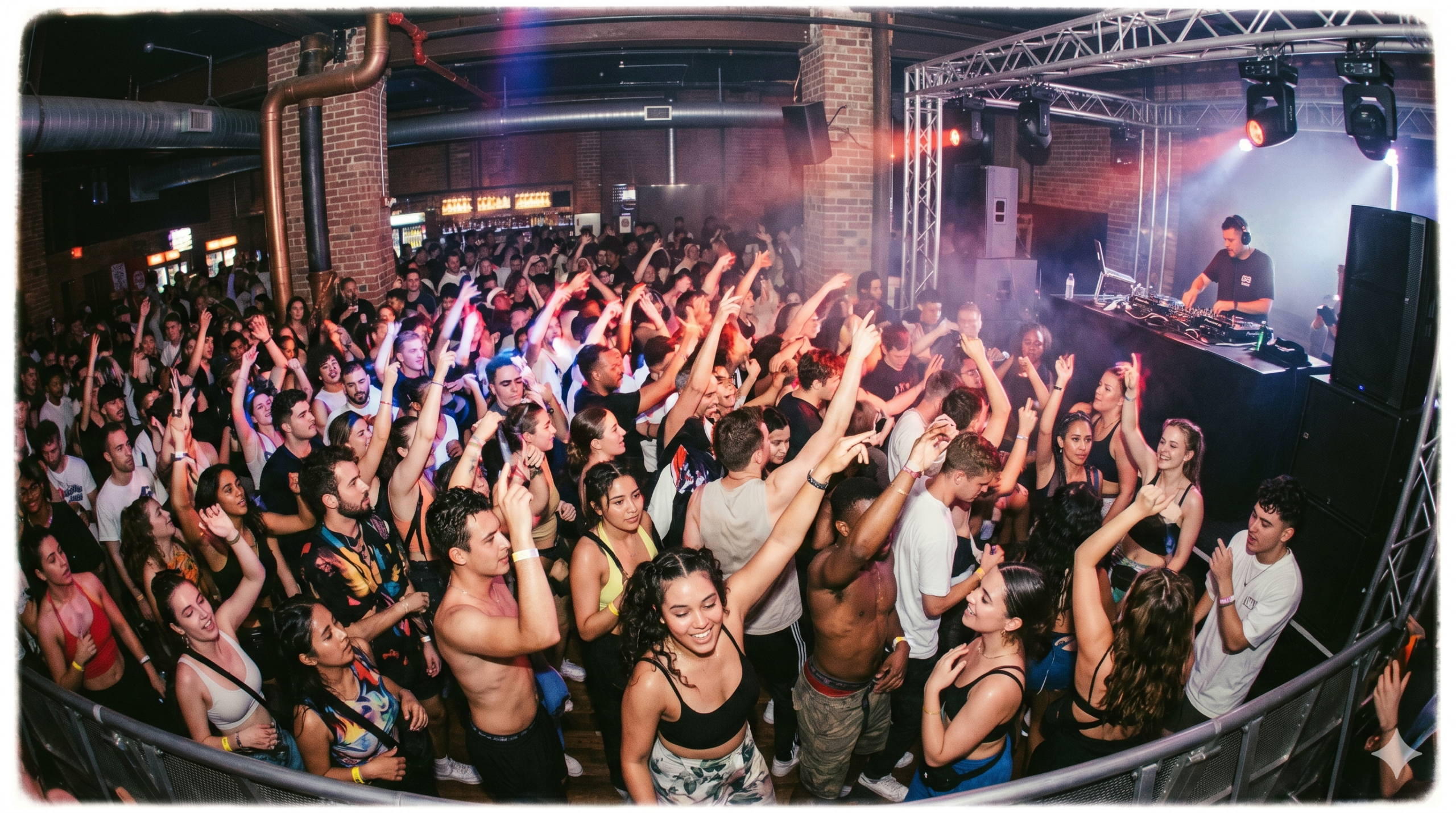 PEOPLE DANCING AT A PARTY WITH DJ